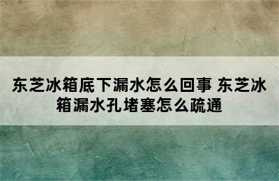 东芝冰箱底下漏水怎么回事 东芝冰箱漏水孔堵塞怎么疏通